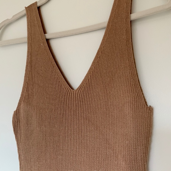 Ribbed Bodycon Dress With Slit - Picture 2 of 5